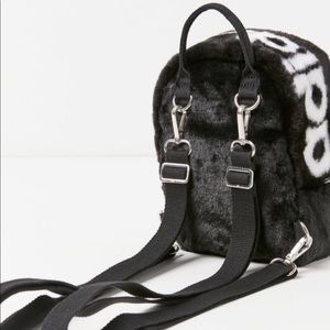 adidas faux fur mini backpack